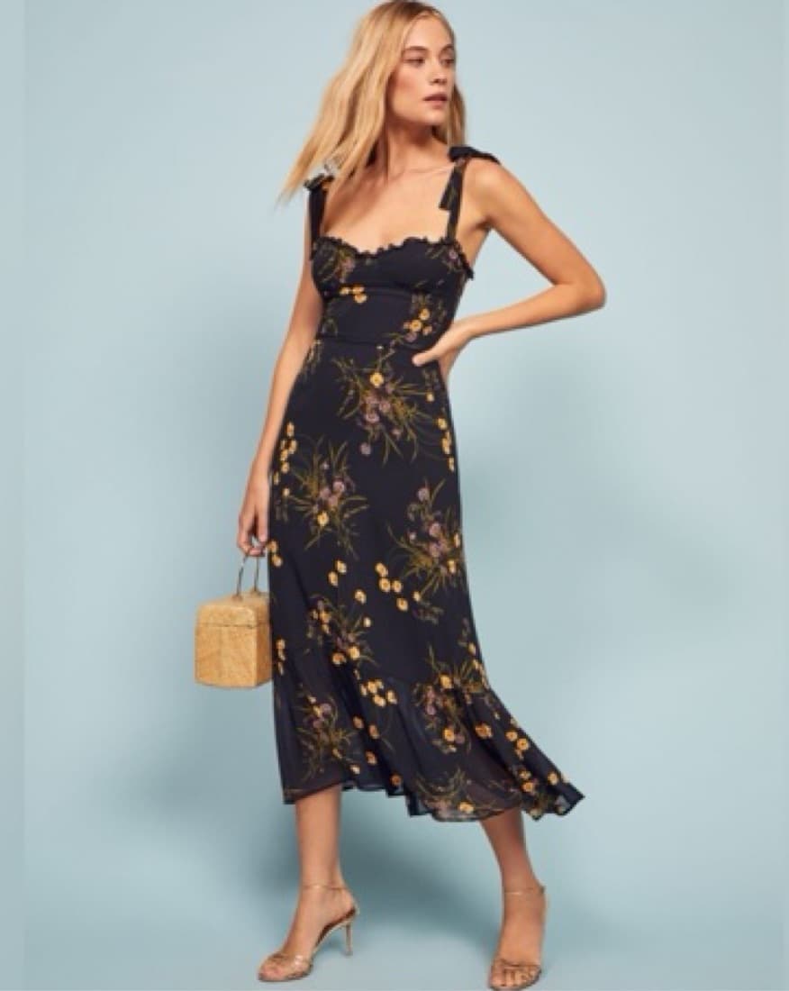 REFORMATION Nikita Floral Midi Dress - Image 1