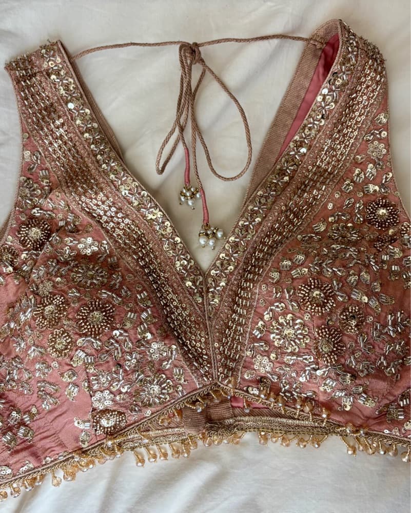 Pink/Peach Indian Wedding Lehenga  - Image 6
