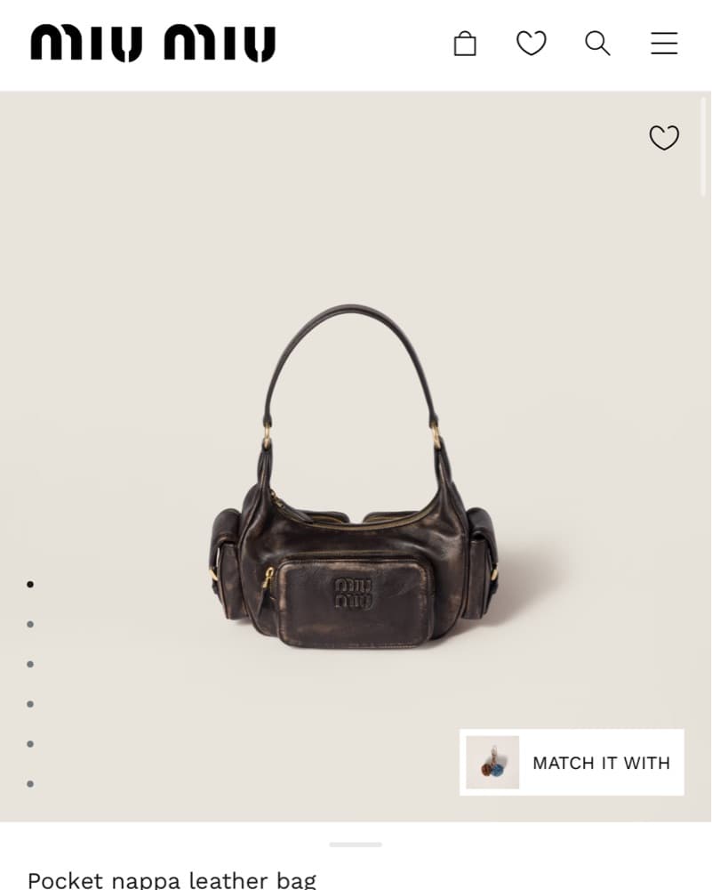 Miu Miu Leather Pocket Nappa Bag - Image 2