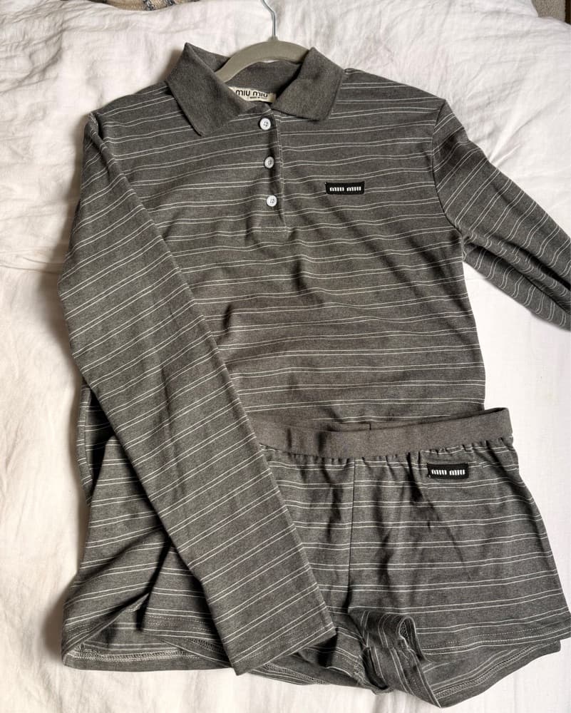 Miu Miu Cotton Jersey Polo Shirt & Short - Image 6