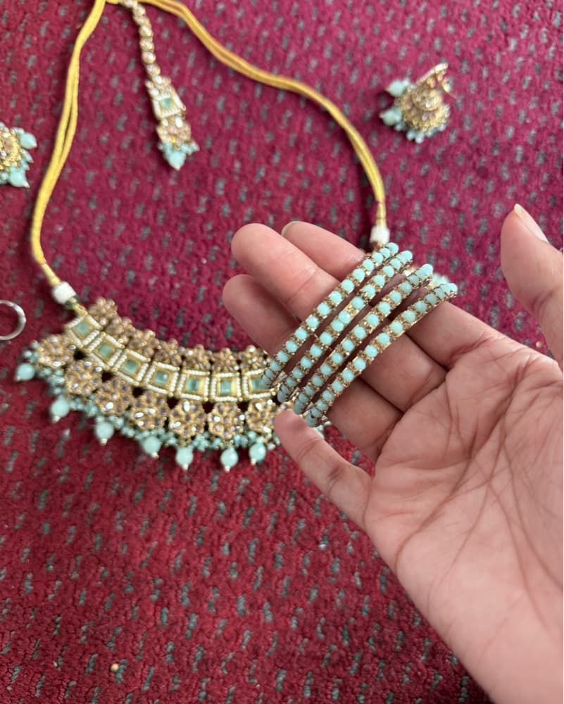 Indian Teal Jewelry Set - Image 4