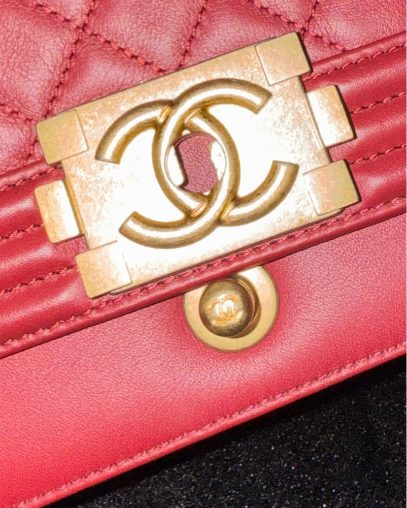 Chanel Red Large Boy Bag - Image 4