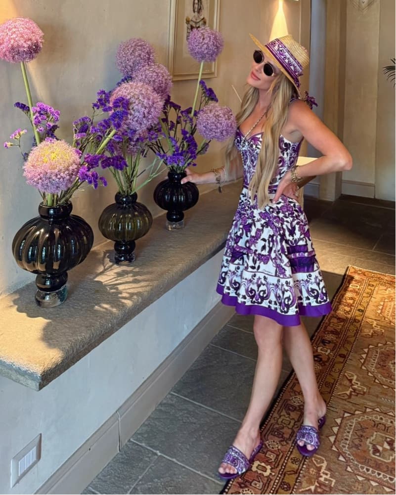 Dolce & Gabbana Purple Majolica Dress 38 - Image 3