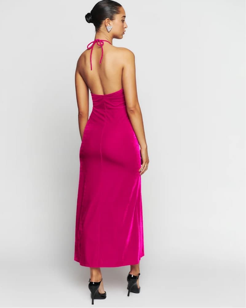 ReformationPink Nyla Velvet Party Dress  - Image 2