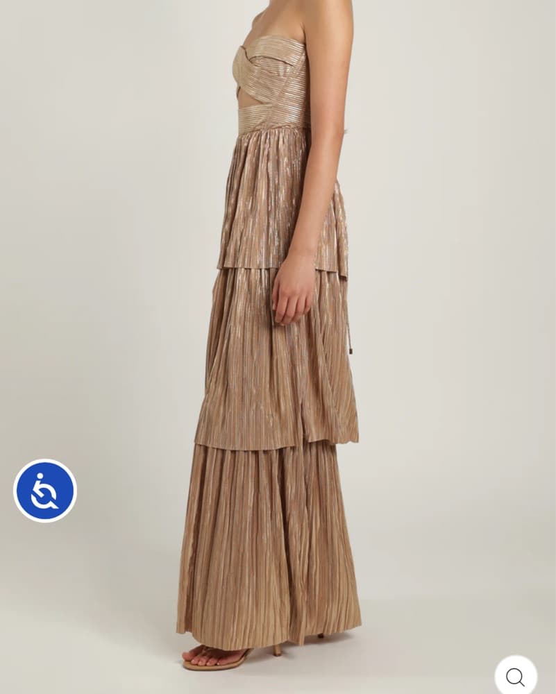 Revolve Kyra Dress - Shimmering Gold - Image 2