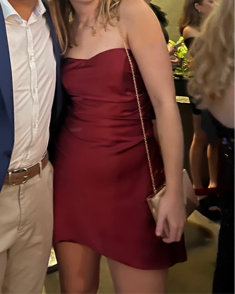 Sultry Satin Strapless Dress - Image 3
