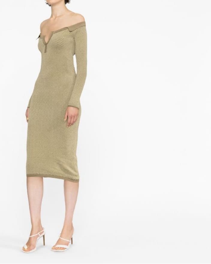 Jacquemus Off-Shoulder Midi Polo Dress - Image 2