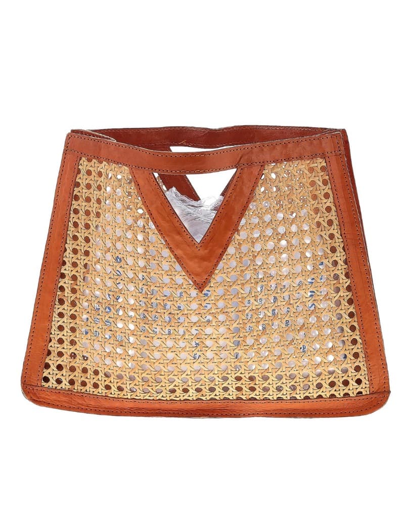 Rattan Leather Tote - Image 6