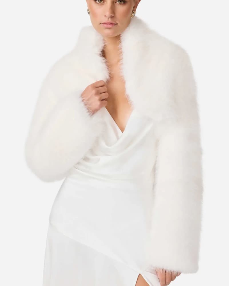 Elliatt Lucyna Faux Fur Bolero Jacket S - Image 6