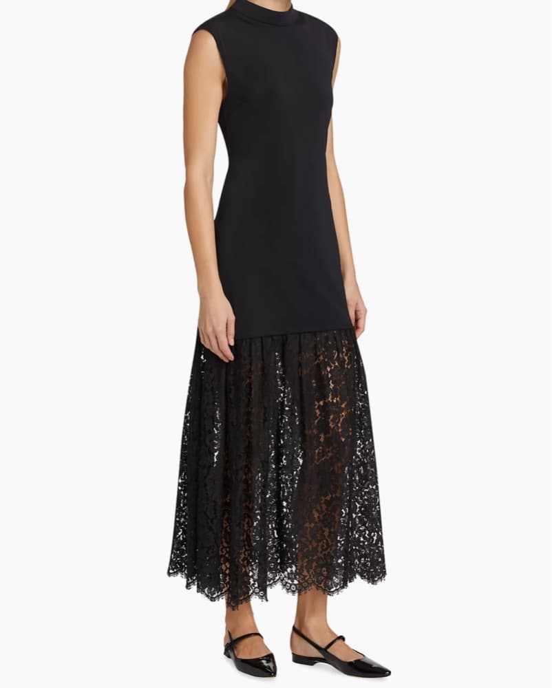 High Neck Sheer Lace Dress - Image 2