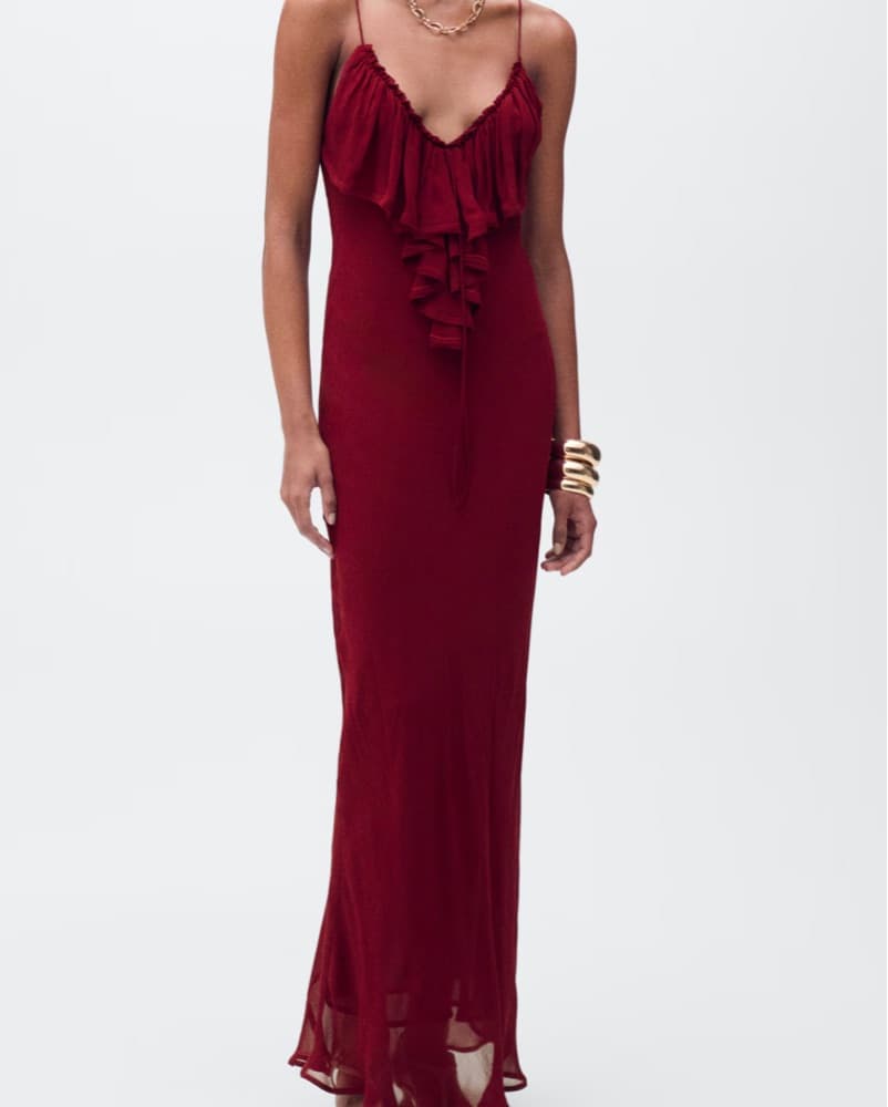 Mango Red Slip Maxi Dress - Image 1