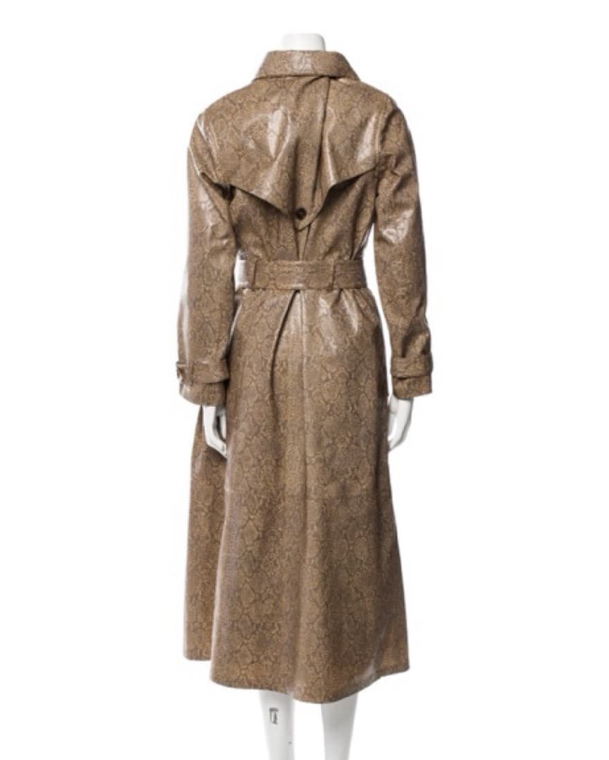 Nanushka Snakeskin Leather Trench Coat - Image 3