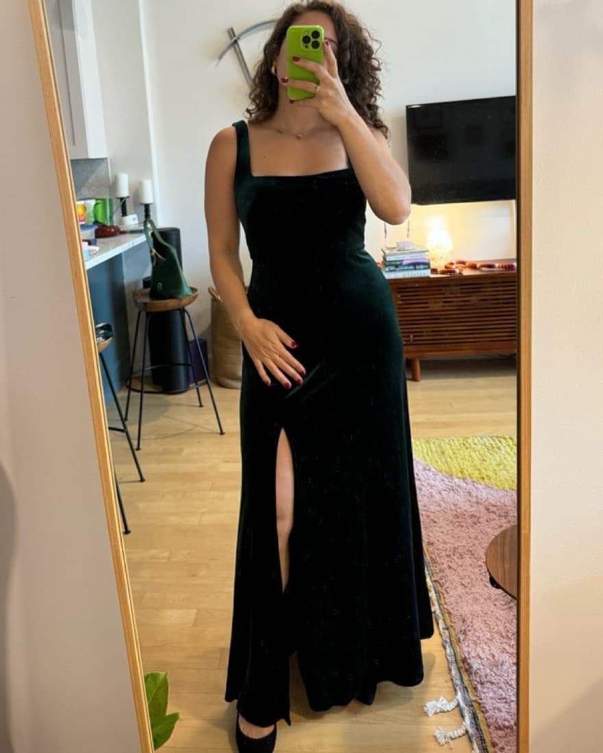 Anthropologie BHLDN green Velvet Dress - Image 4