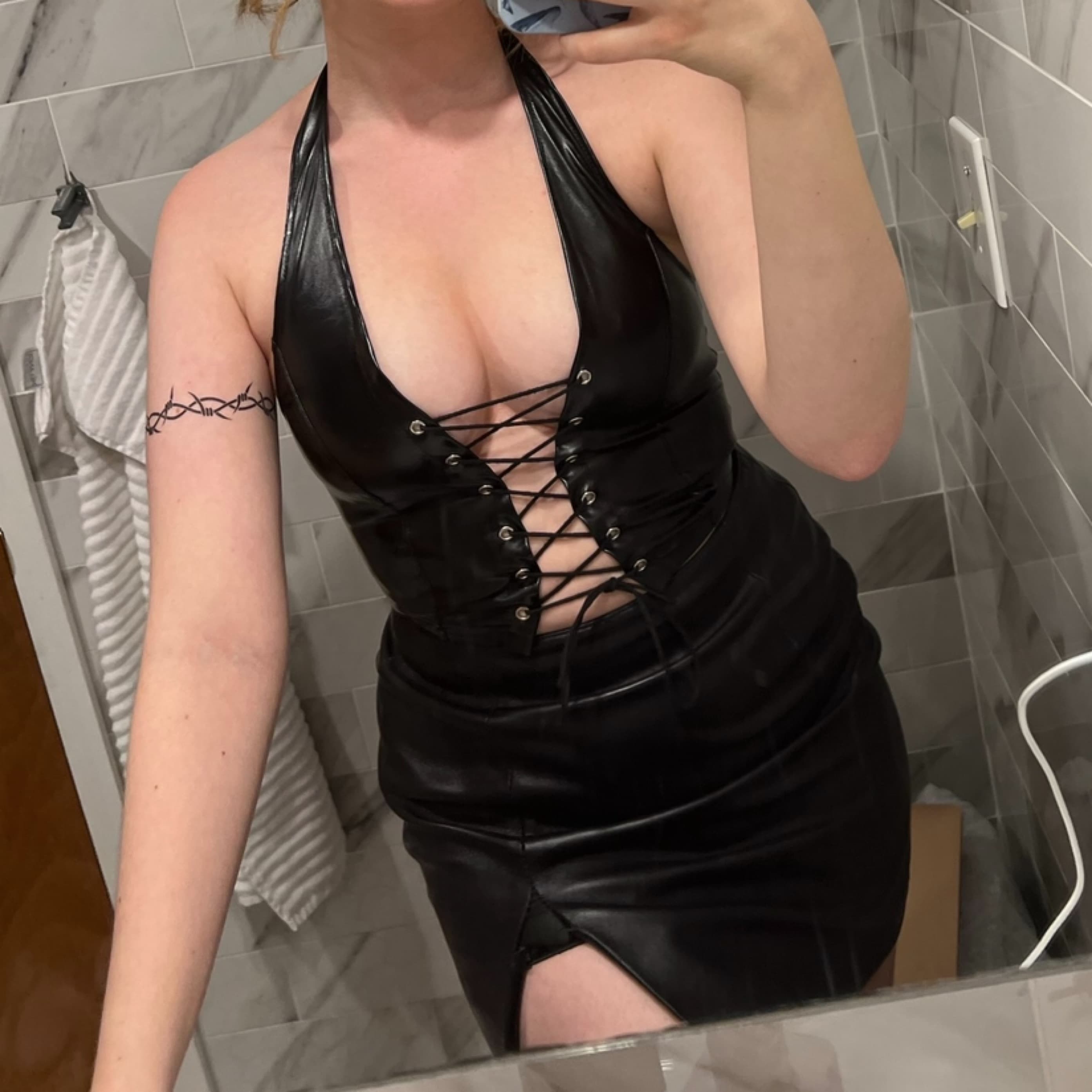 Black Lace Up Shirt  - Image 1