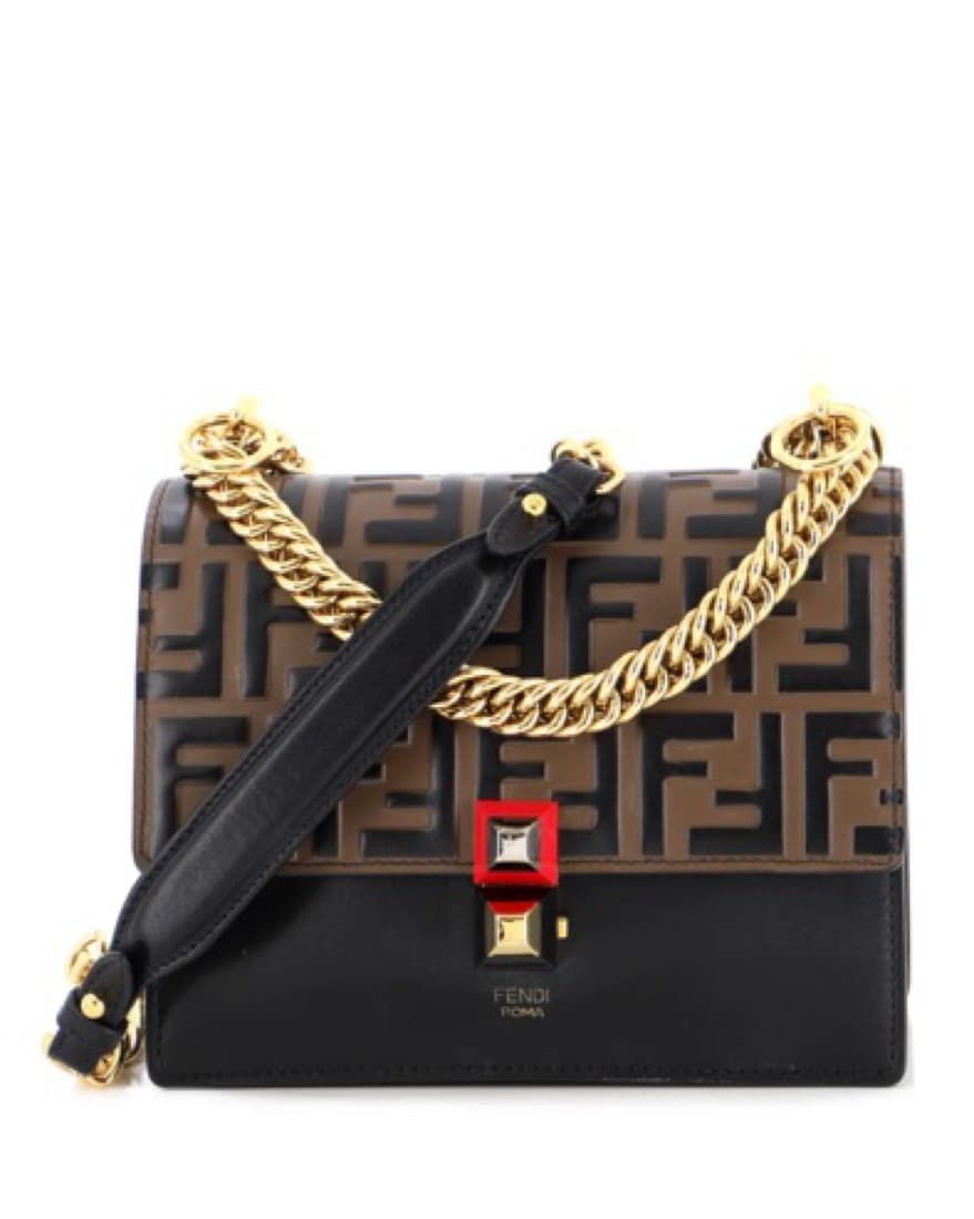 Fendi Kan I Bag Zucca Embossed Leather S - Image 2
