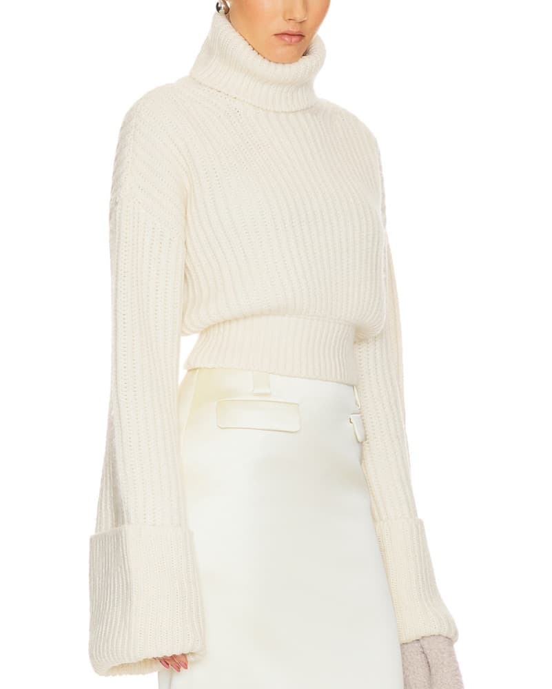 Helsa Esti Turtleneck Sweater Ivory Top - Image 2