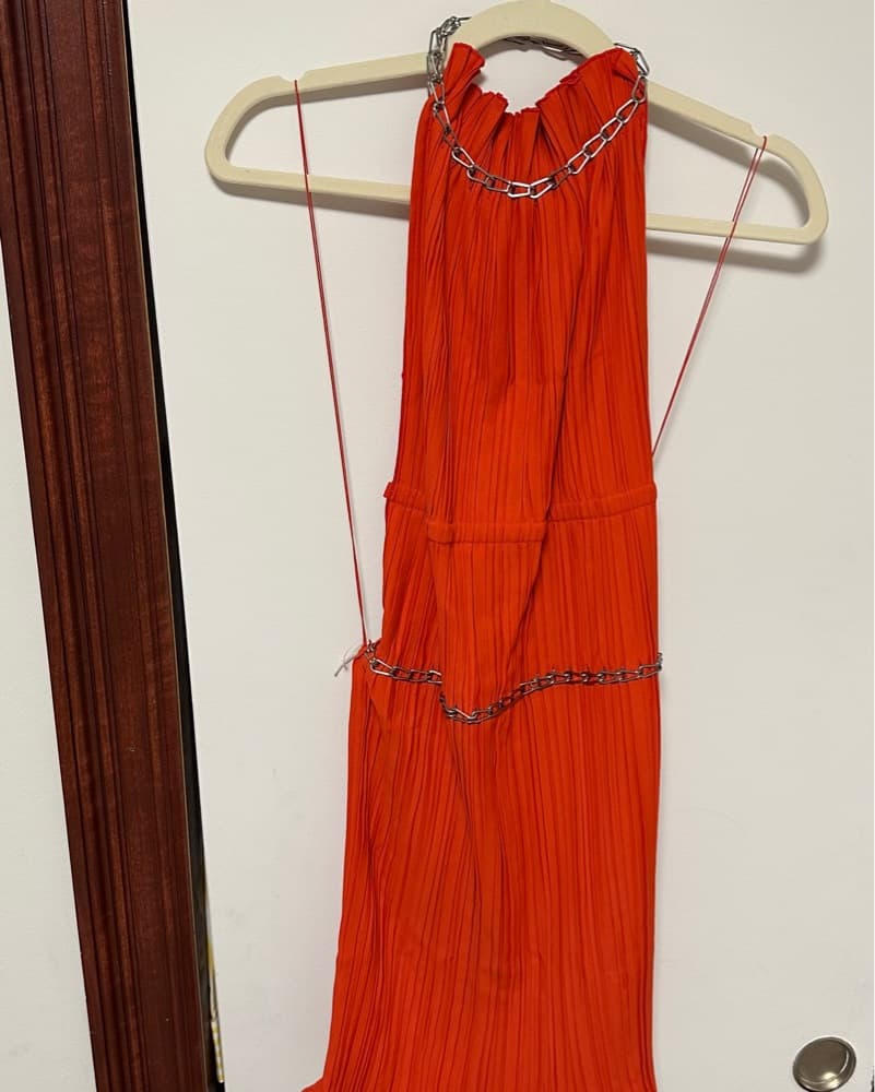 Dion Lee Chain Pleat Halter Mini Dress - Image 4
