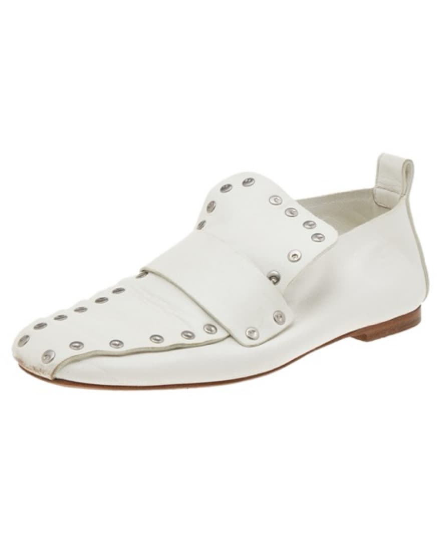 Celine White Studded Loafers  - Image 1