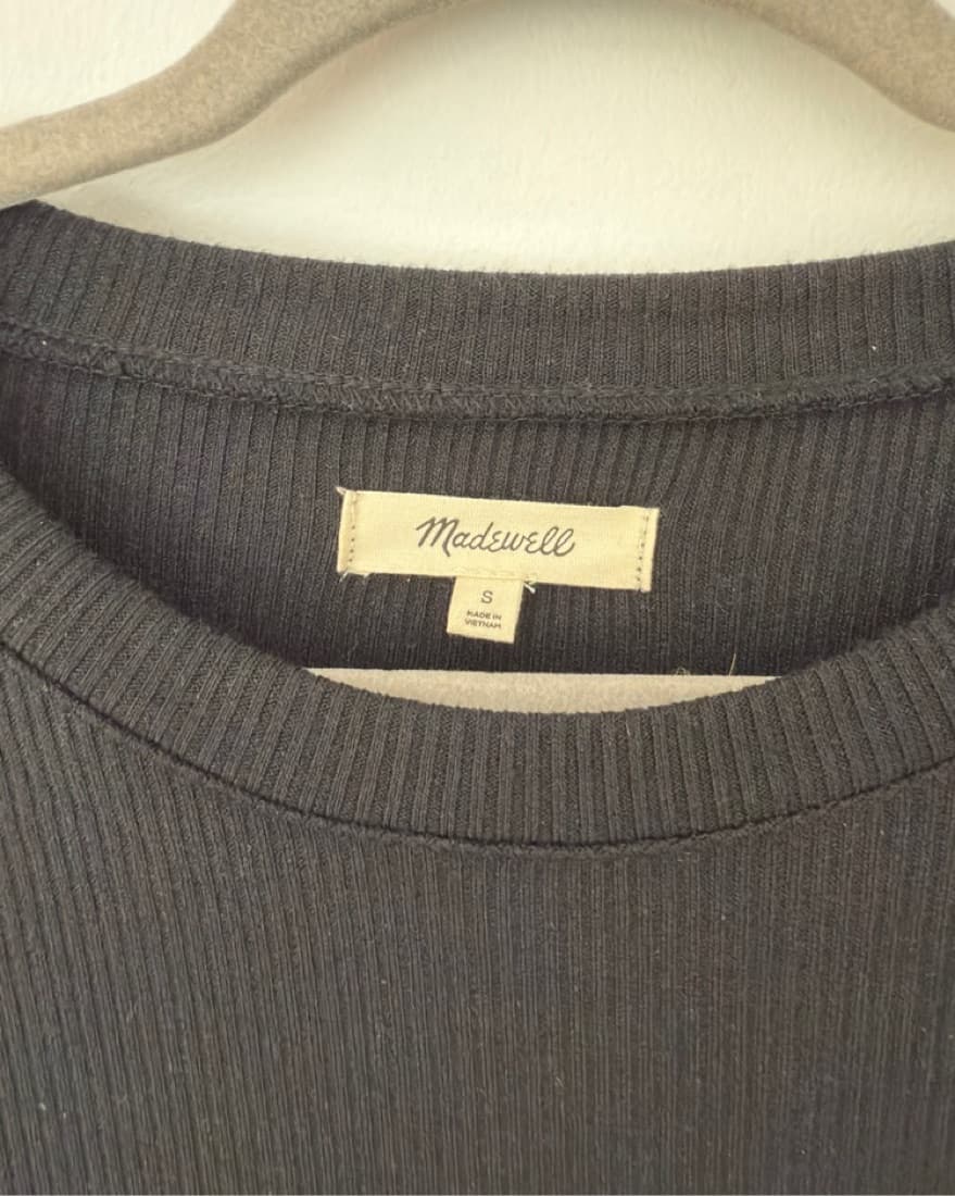 Madewell Black Knit Midi Dress - Image 3