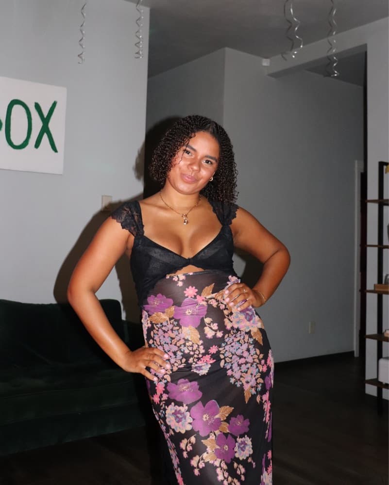 Sheer Floral Maxi Dress - Image 1