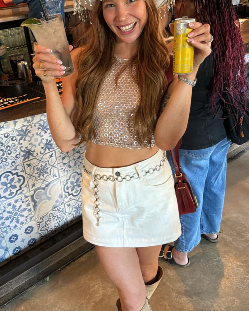 Revolve Silver Crop Top - Image 2