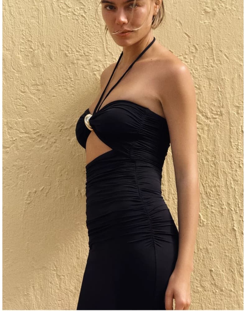 Black midi Dress Halter  - Image 4
