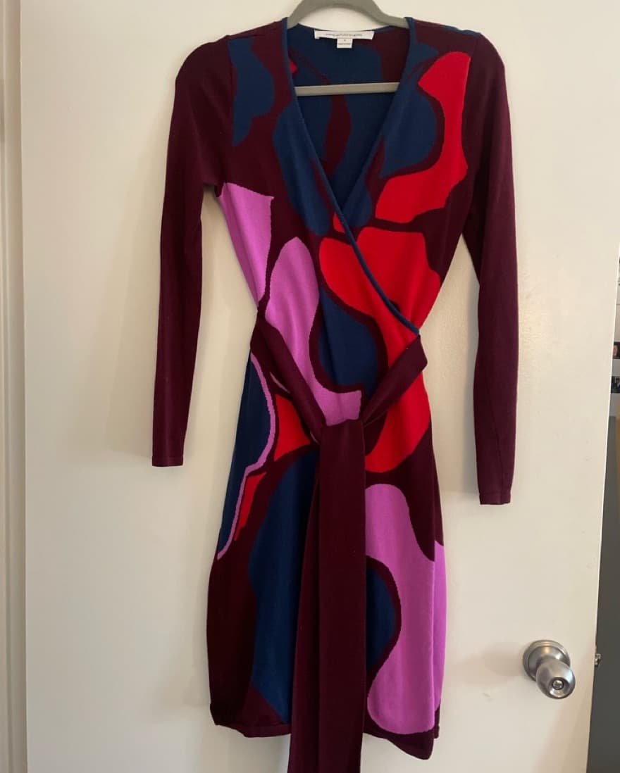 DVF Wool Wrap Dress - Image 1