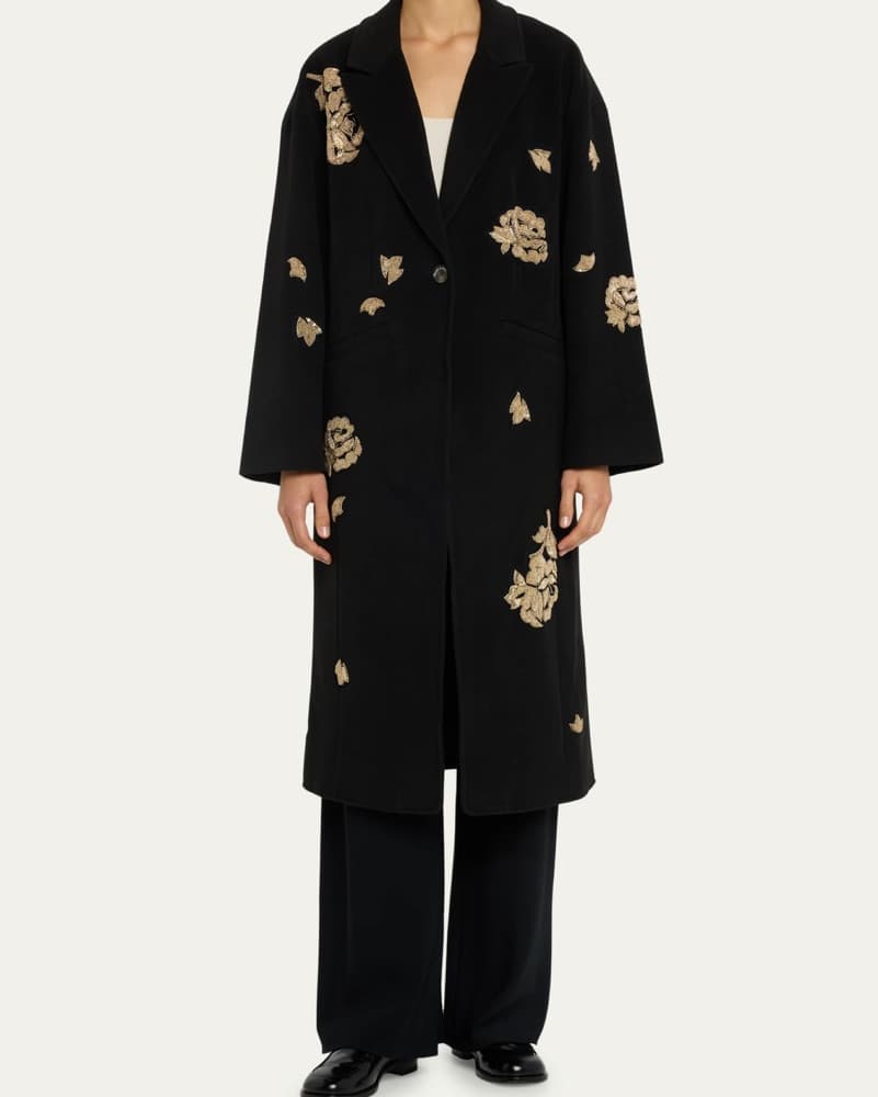 Cinq a Sept Gravis Rose Embellished Coat - Image 2