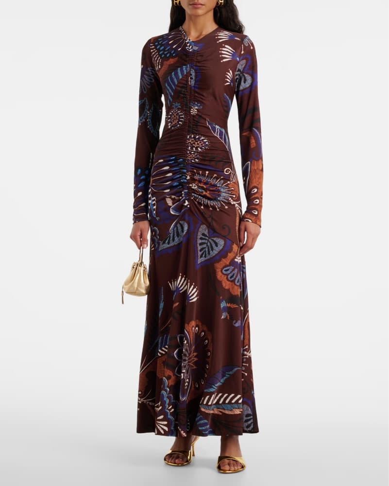 FARM RIO Delicate Garden ruched maxi dre - Image 1