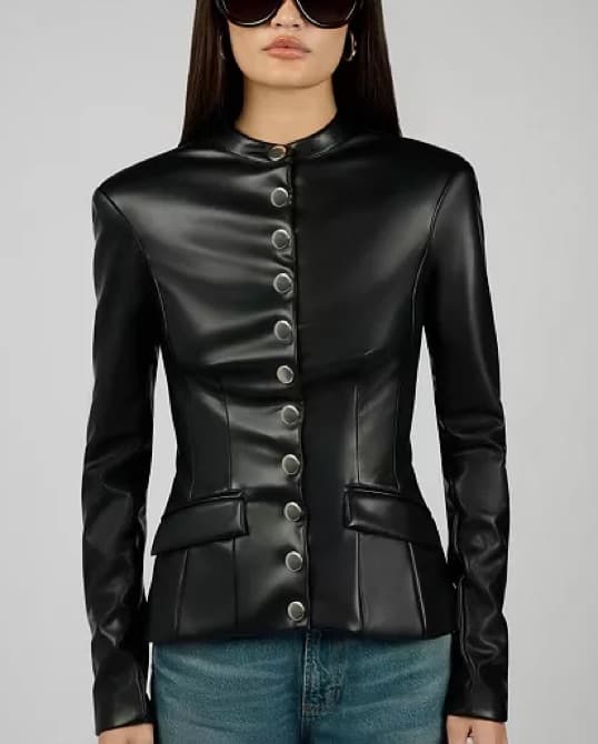 Sleek Faux Leather Jacket - Image 1