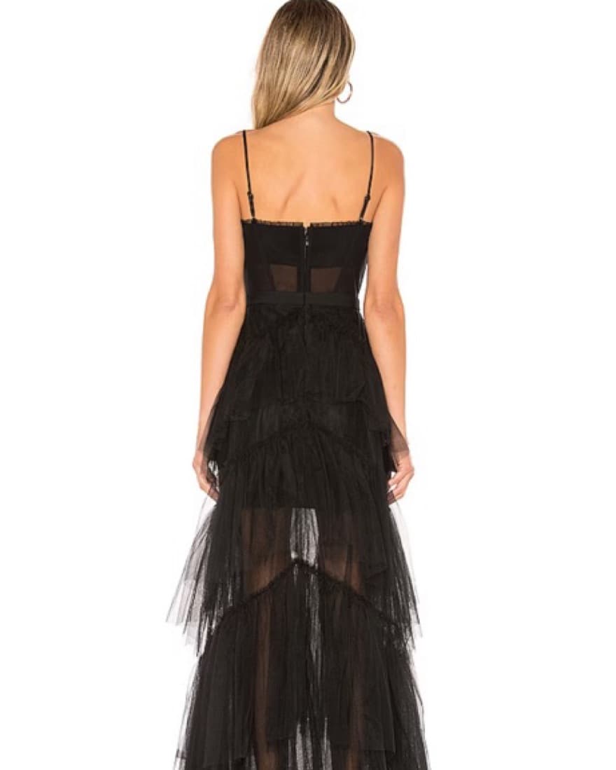 BCBG MAXAZRIA Ruffle Tulle Evening Gown - Image 3