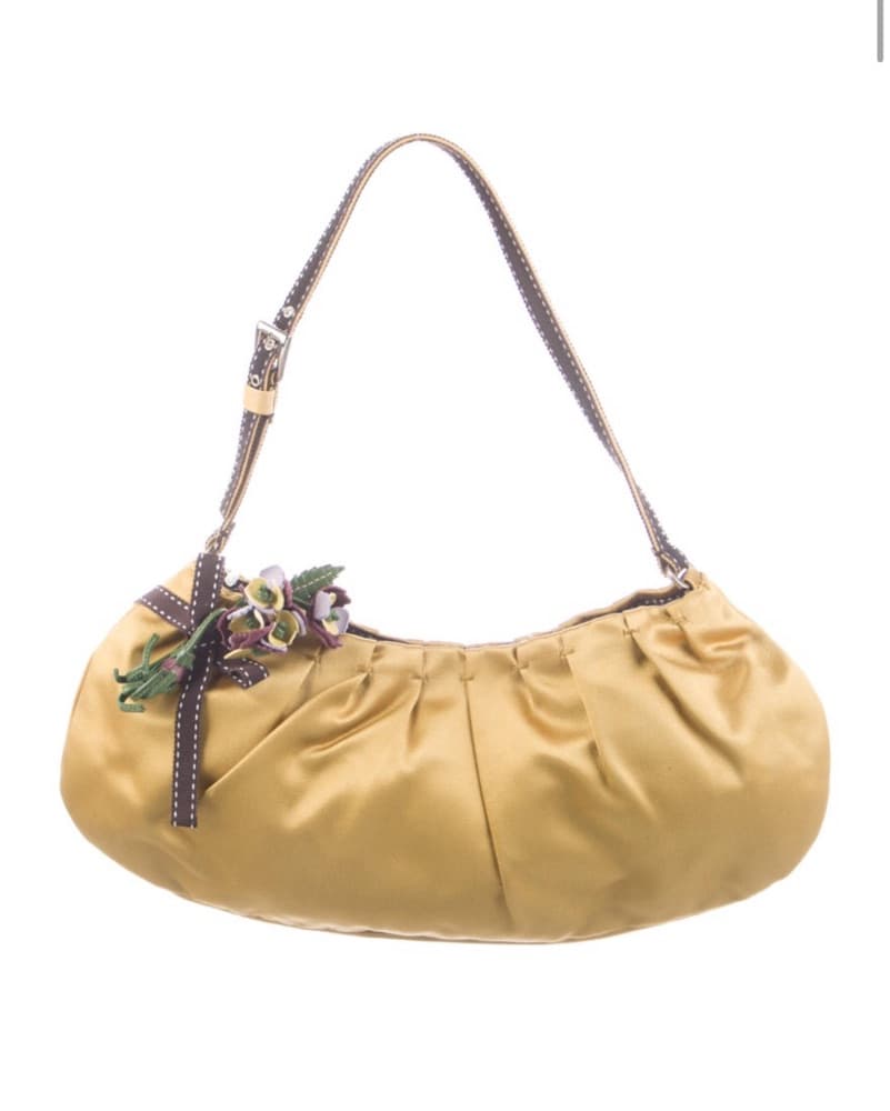 Prada Flower Satin Shoulder Bag - Image 1
