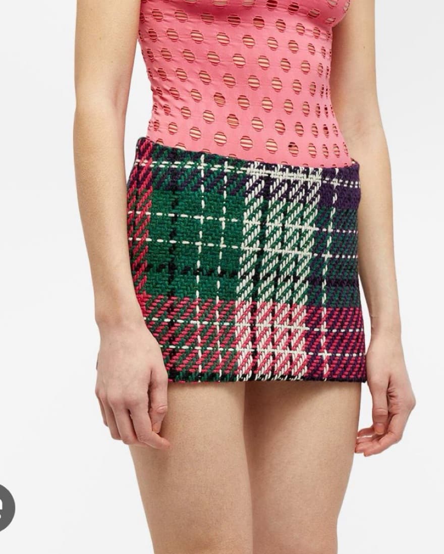 Danielle Guizio Plaid Mini Skirt - Image 1