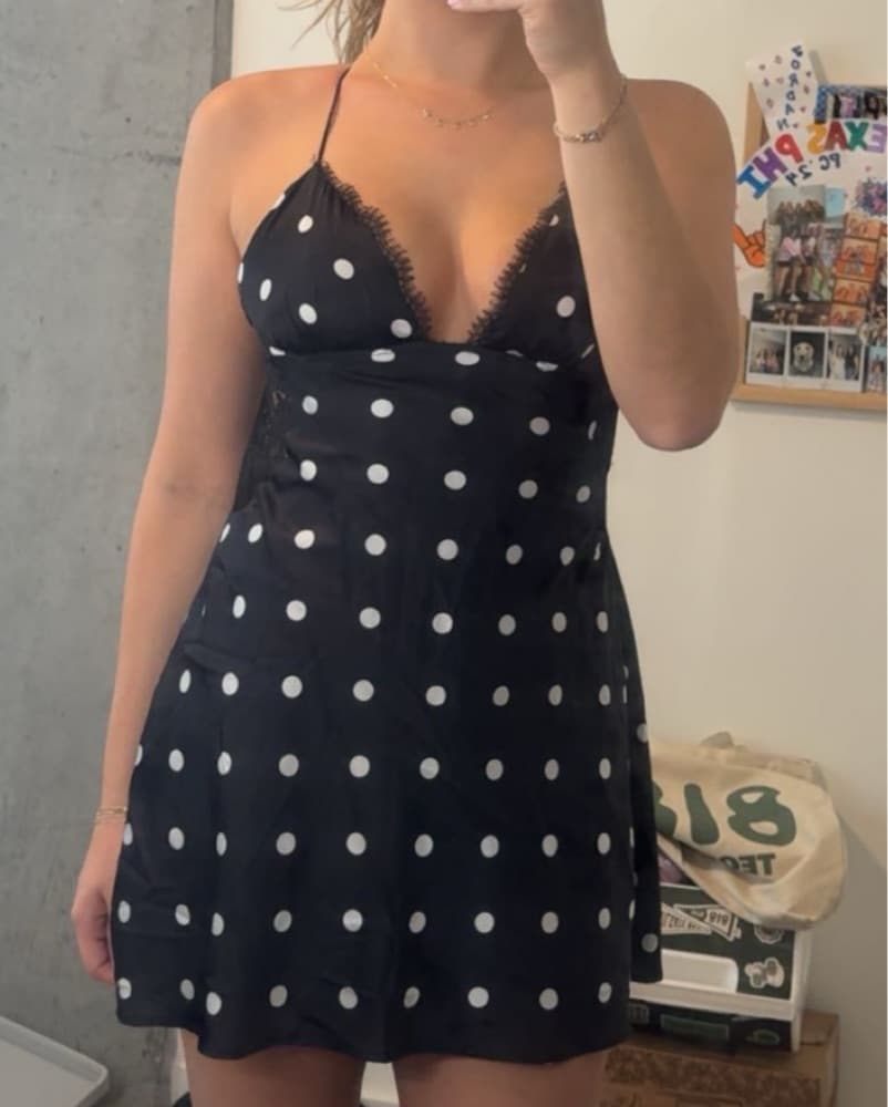 Isabella Slip Dress in Black & White - Image 4