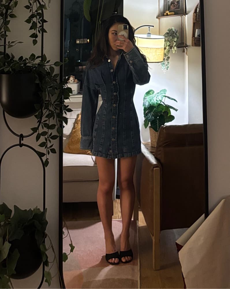 Reformation Roxanna Denim Mini Dress - Image 3