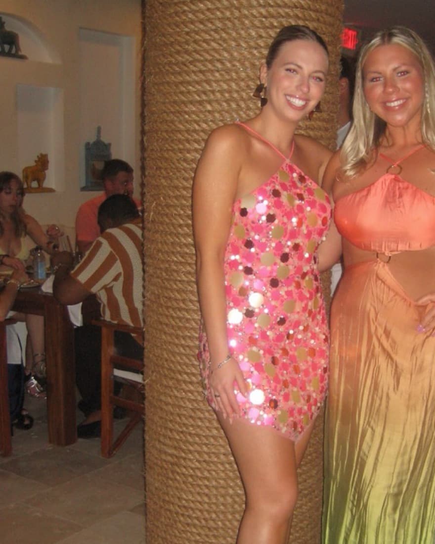 Pink Sequin Mini Dress - Image 2