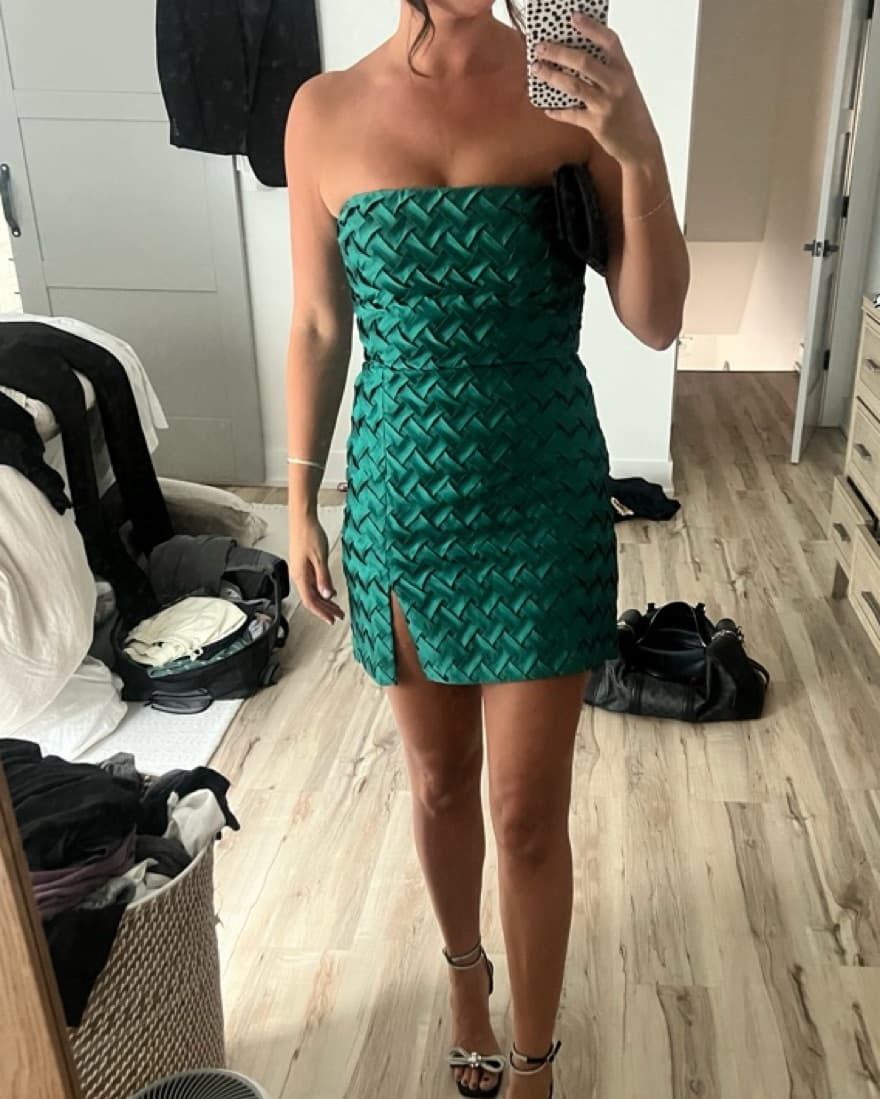 Emerald Green Mini Dress - Image 2