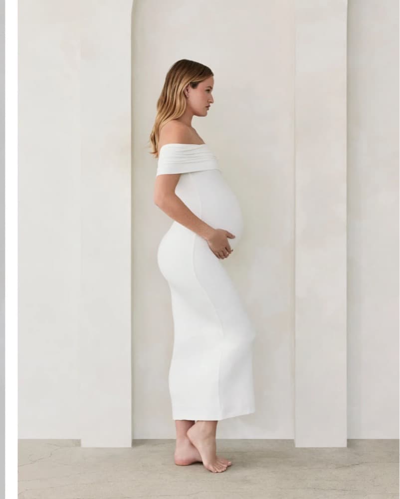 The Bianca Maternity Dress - S / IVORY - Image 3