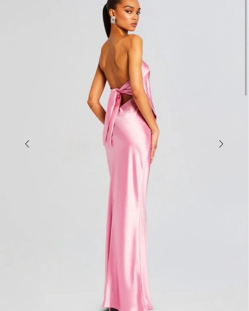 Retrofete Silk Strapless Gown In Pink - Image 5