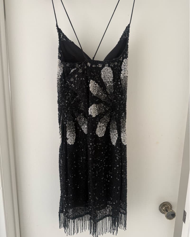 Bellini Sequin Dress in Black Burst - Image 3