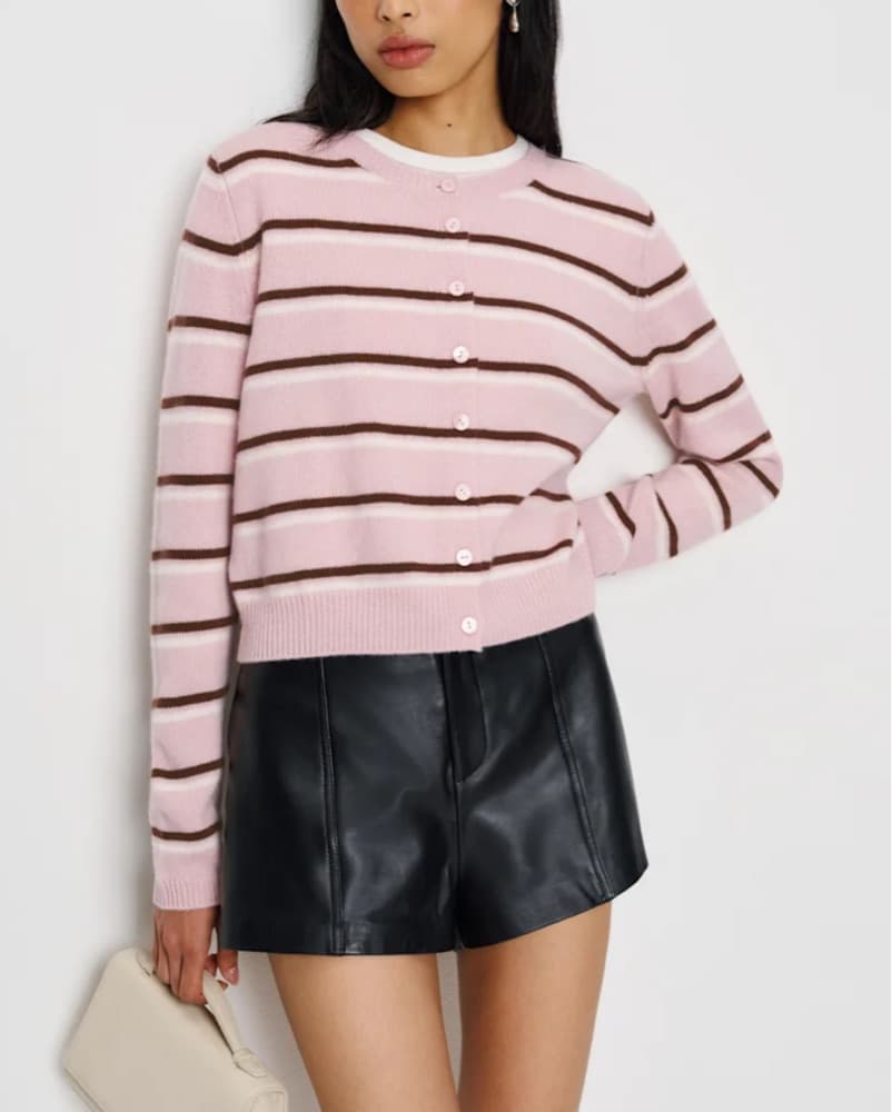 Reformation Clara Cashmere Crew Cardigan - Image 1