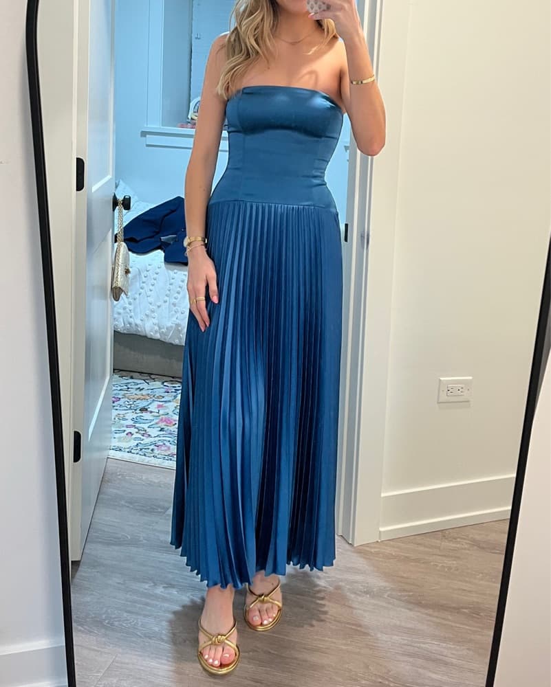 Blue Pleated Abercrombie Dress - Image 2