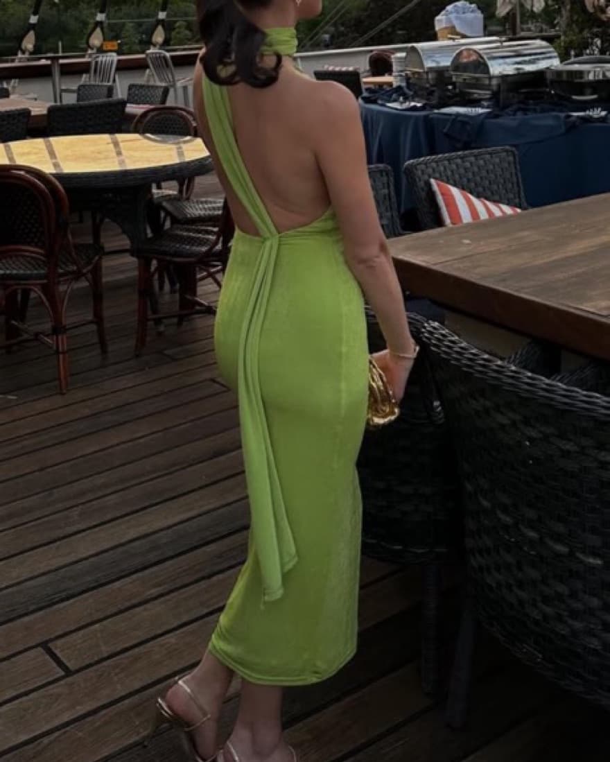 MISHA GREEN MIDI DRESS  - Image 1