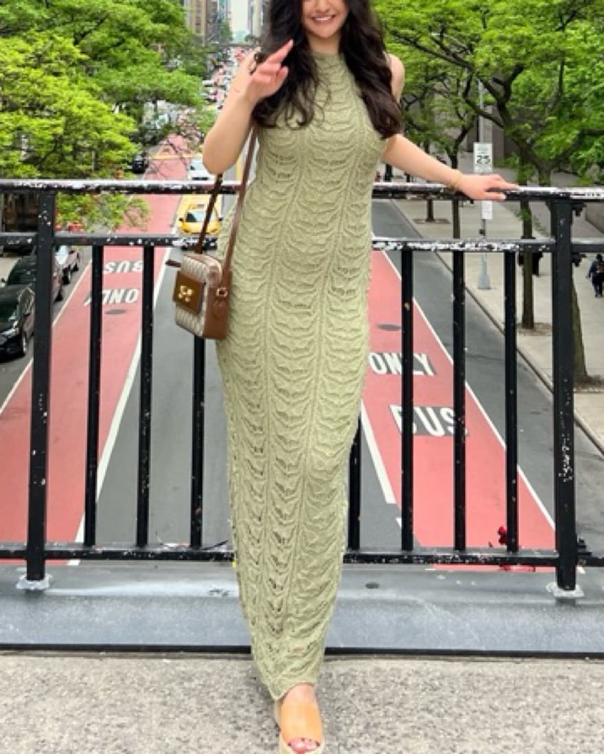 Green Crochet Maxi Dress - Image 2