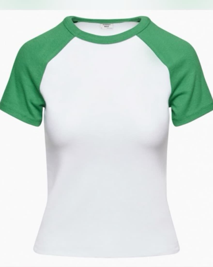 Aritzia Sunday Best Green Raglan Tee - Image 2
