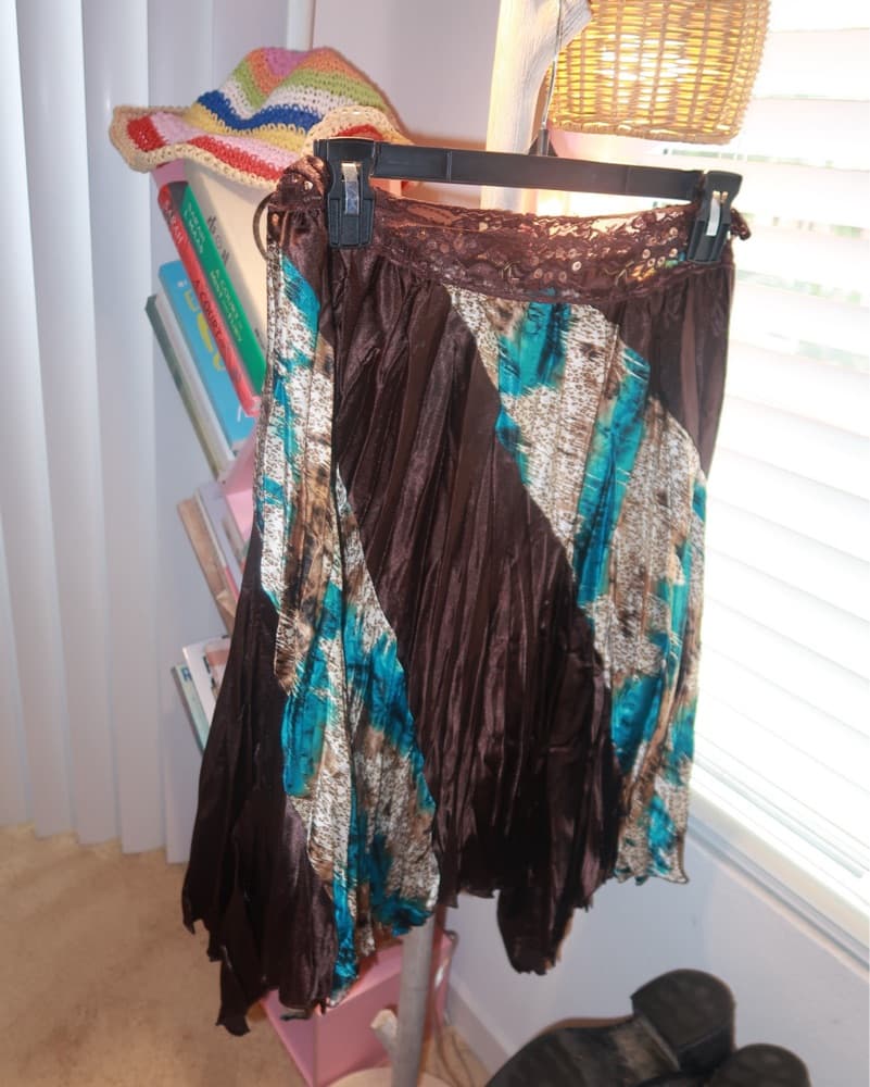 Animal Silk Embroidered Midi Skirt  - Image 3
