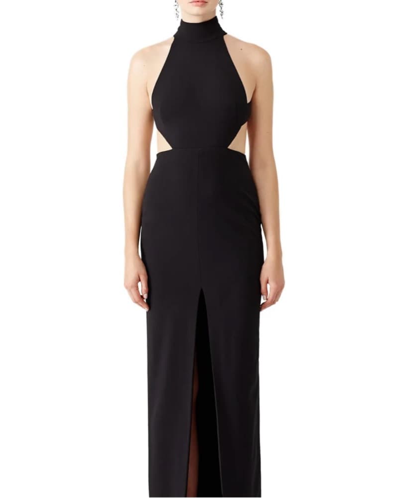 Elegant Black Halter Maxi Dress - Image 2