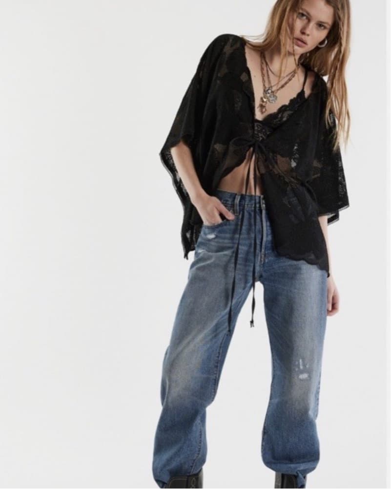 Free People Black Lace Cape - Image 1