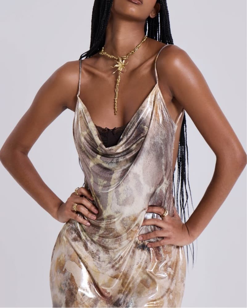 Jaded London Metallic Mirage Dress - Image 1