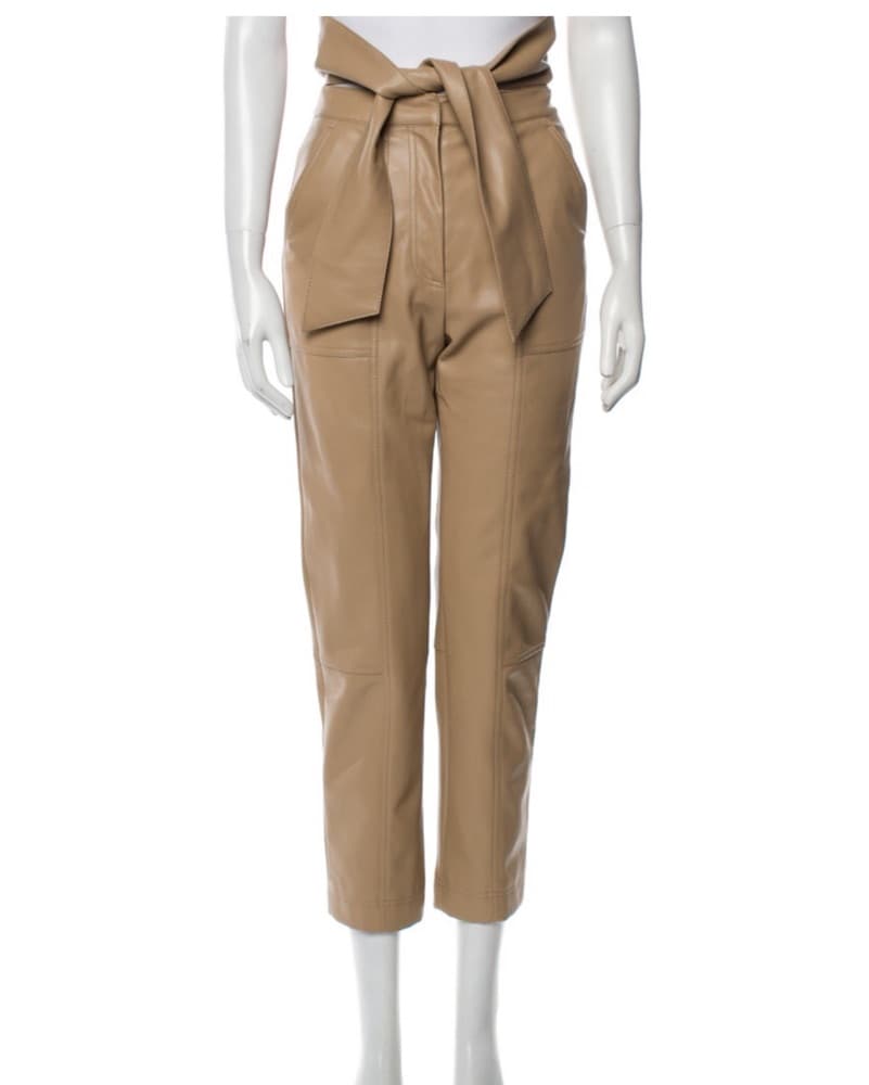 Chic Tan High-Waisted Trousers - Image 1